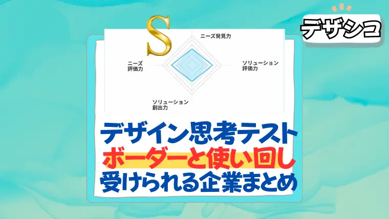 デザイン思考テスト　ボーダー　使い回し　受けられる企業